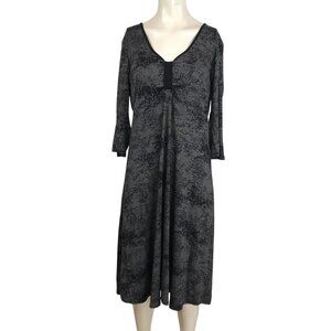 SALAAM - WOMEN'S XLARGE - BLACK LONG SLEEVE V NECK RAYON BLEND DRESS